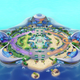 A colorful map of an arena used for playing Pokémon Unite.